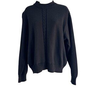 Vintage Lilli Ann Collection Woman's Sz 14 (M) Black Wool Blend Pullover Sweater